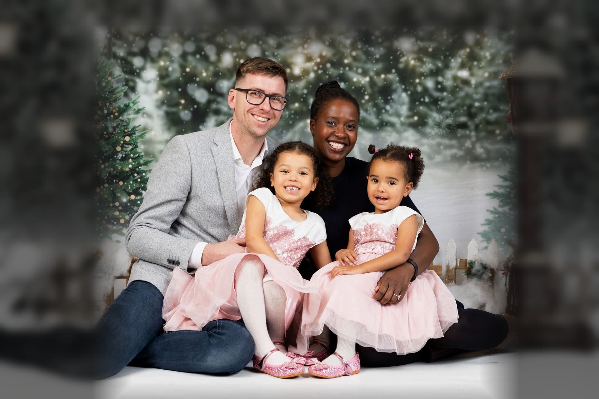 Richard with his wife and daughters