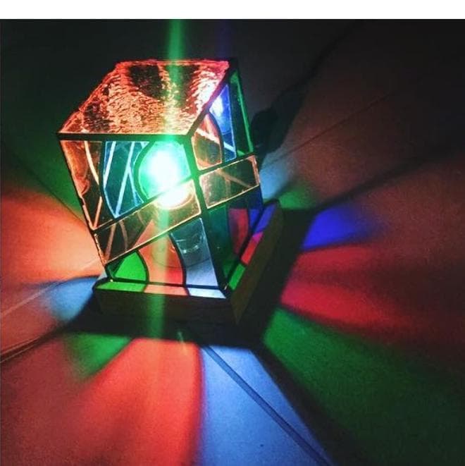 Stained Glass Cube Night Light